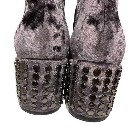 Kendall & Kylie Velvet Gray Studded Heel Ankle Boot Zip Women’s 7-1/2M EUC - Picture 4 of 13